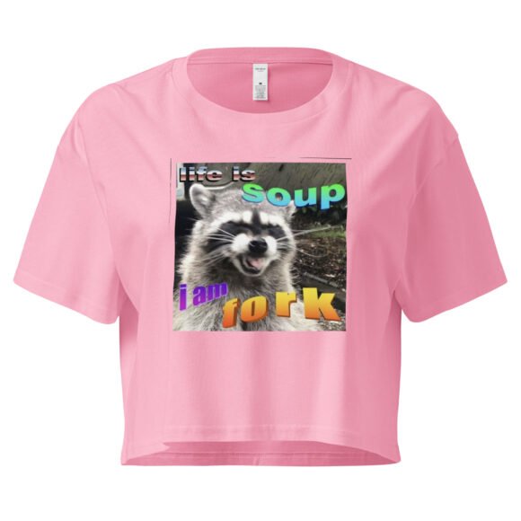 Life is Soup and I Am Fork Y2K Baby Tee | Soup Life Crisis Alt-Girl Crop Top | Fork Energy Tumblr Meme Tee - Image 5