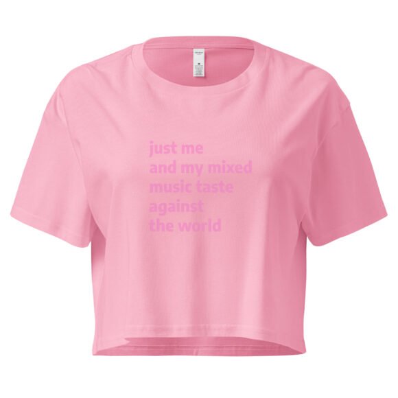 Just Me and My Music Taste Against the World Y2K Baby Tee | Music Taste vs The World Retro Cropped Top | Anti-Social Baddie Y2K Meme Tee - Image 4