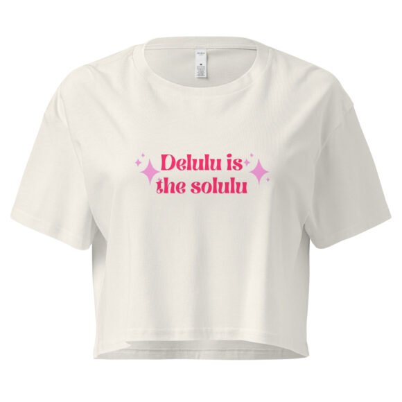 “Delulu is the Solulu” Y2K Baby Tee | Soft Stretch Delulu Crop Top | Y2K and Retro Vibes - Image 11