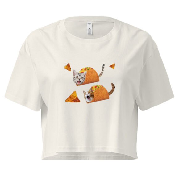 Catacos Y2K Baby Tee | Taco Tuesday Kitty Retro Cropped Top | Fast Food Animalcore Meme Tee - Image 10