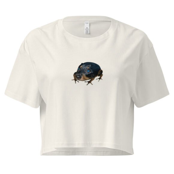 Frog-Dog Y2K Baby Tee | Amphibian Confusion Retro Cropped Top | WTF Animalcore Meme Tee - Image 10