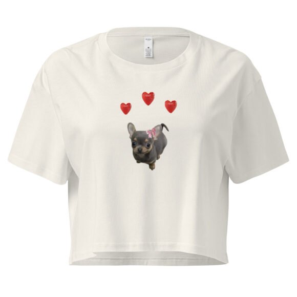Lovely Heart Dog Y2K Baby Tee | Puppy Love Retro Cropped Top | Soft Dogcore Girl Meme Tee - Image 10