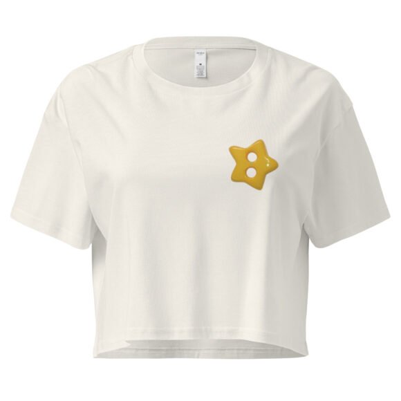Star Button Y2K Baby Tee | Celestial Dollcore Retro Cropped Top | Dreamy Baddie Meme Tee - Image 9
