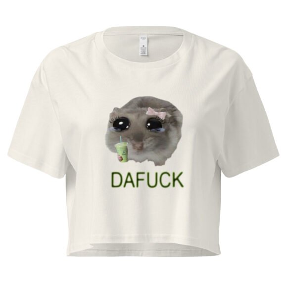 Dafuck Weeping Cat Y2K Baby Tee | Crying Feralcore Retro Cropped Top | Sad Kitty Girl Meme Tee - Image 10