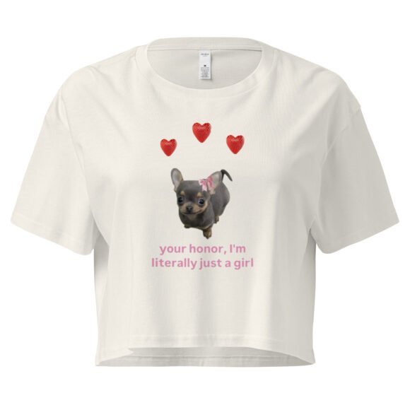 Your Honor I Am Just a Girl Dog Y2K Baby Tee | Puppycore Princess Retro Cropped Top | Loyal Bimbo Meme Tee - Image 10