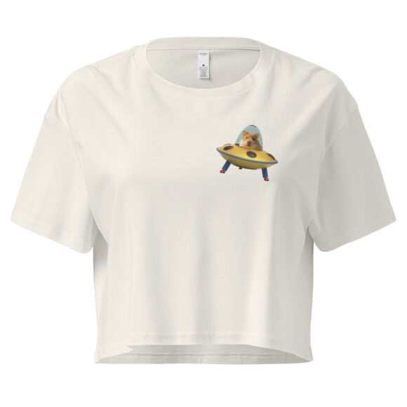Adios Hamster on Heart Y2K Baby Tee | Rodent Farewell Retro Cropped Top | Sad Girl Petcore Meme Tee - Image 10