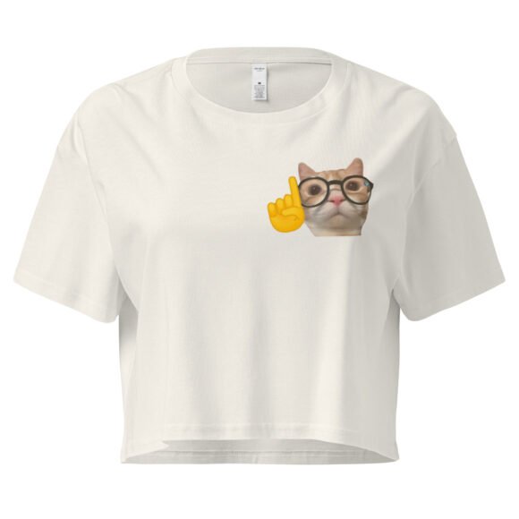 Knowin Cat Y2K Baby Tee | Smart Kittycore Retro Cropped Top | Intuitive Cat Meme Tee - Image 10