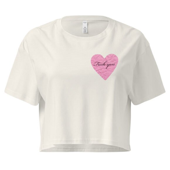 Fuck You Heart Y2K Baby Tee | Anti-Love Letter Retro Cropped Top | Brokenhearted Memecore Tee - Image 10