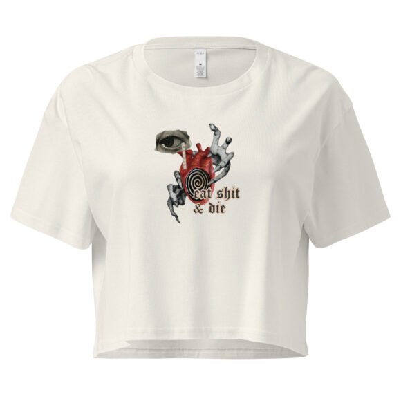 Eat Shit and Die Weirdcore Y2K Baby Tee | Surreal Rage Retro Cropped Top | Internetcore Kill Baddie Tee - Image 9