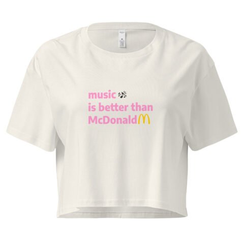Music Is Better Than McDonald Y2K Baby Tee | Sonic Supremacy Retro Cropped Top | Indie Girl Statement Tee