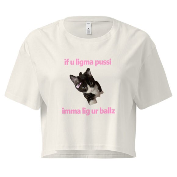 Ligma Pussi Imma Lig Ur Ballz Y2K Baby Tee | Too Much Energy Retro Cropped Top | Slutty Internetcore Tee - Image 9