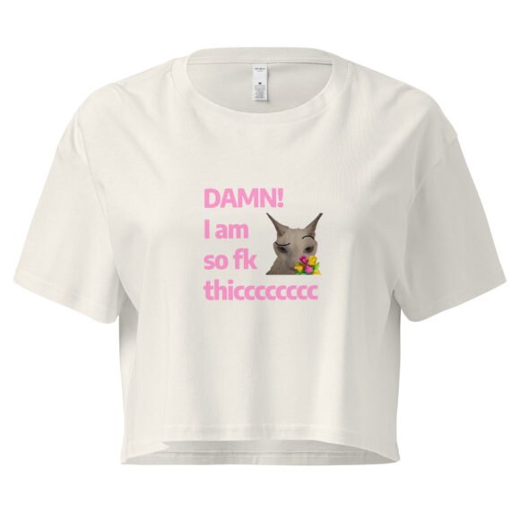 Damn Im So Fk Thicc Y2K Baby Tee | Dump Truck Baddie Retro Cropped Top | Full Body Meme Moment Tee - Image 9