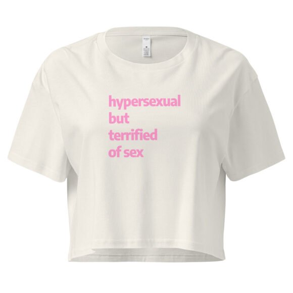 Hypersexual But Terrified of Sex Y2K Baby Tee | Paradox Slut Retro Cropped Top | Nervous Horny Energy Tee - Image 9