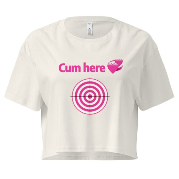 Cum Here Y2K Baby Tee | Immediate Urge Retro Cropped Top | Slut Signal Activated Meme Tee - Image 10