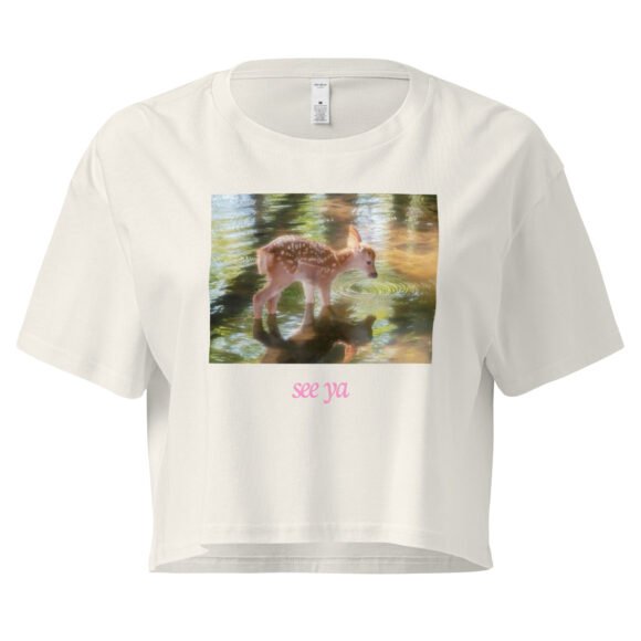 See Ya Deer Ethereal Dreamcore Y2K Baby Tee | Sad Girl in a Forest Retro Cropped Top | Softcore Cottage Baddie Tee