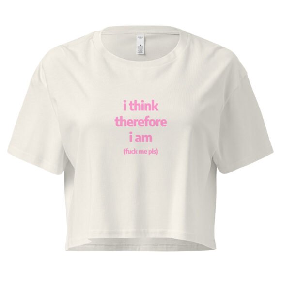 I Think Therefore I Am Y2K Baby Tee | Deep Thoughts Only Indie Girl Cropped Tee | Thinkcore Existential Tumblr Tee - Image 9