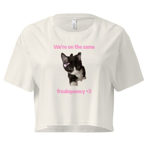 We're on the Same Freakquency Y2K Baby Tee | Freakquency Match Alt-Girl Crop Top | Softcore Radio Tumblr Tee - Image 9
