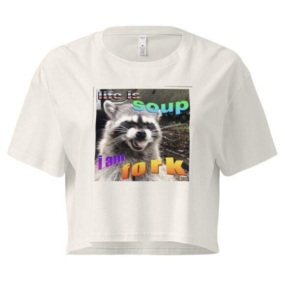 Life is Soup and I Am Fork Y2K Baby Tee | Soup Life Crisis Alt-Girl Crop Top | Fork Energy Tumblr Meme Tee - Image 10