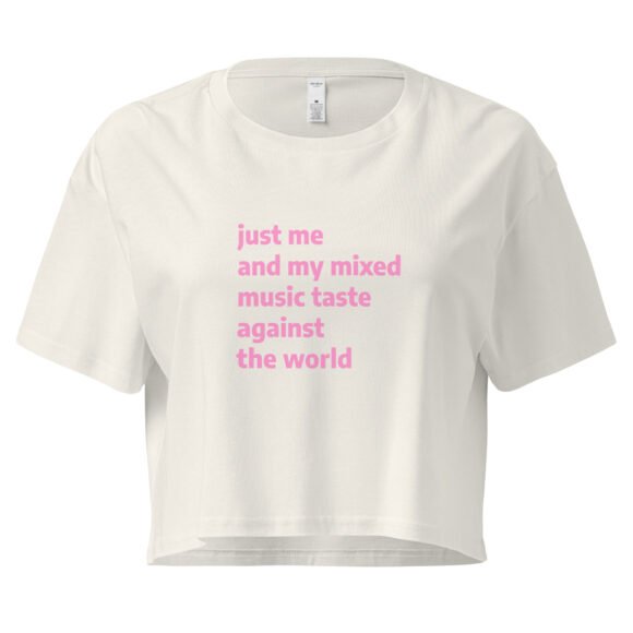 Just Me and My Music Taste Against the World Y2K Baby Tee | Music Taste vs The World Retro Cropped Top | Anti-Social Baddie Y2K Meme Tee - Image 9