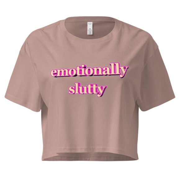 “Emotionally Slutty” Cropped Baby Tee | Slutty Y2K Crop Top - Image 2