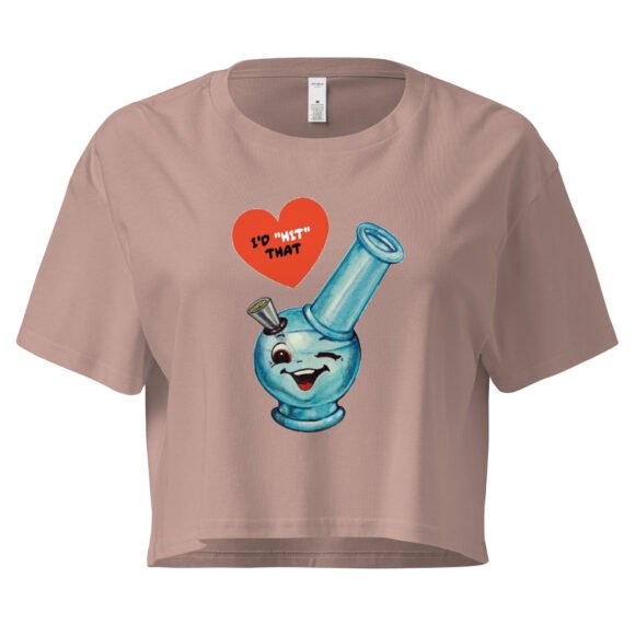 Id Hit That Bong Y2K Baby Tee | Weed Girl Energy Retro Cropped Top | Cannabis Bimbo Meme Tee - Image 3