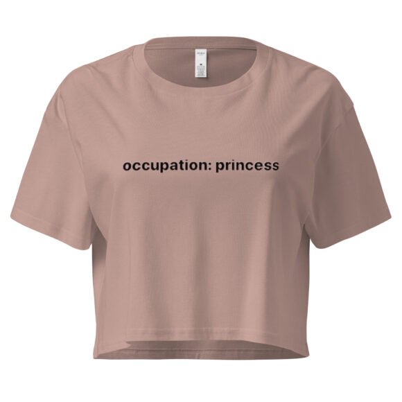 Occupation Princess Y2K Baby Tee | Royal Bimbo Energy Retro Cropped Top | Girlboss Fantasy Meme Tee - Image 3
