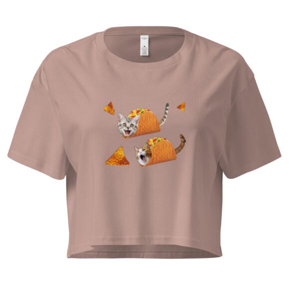Catacos Y2K Baby Tee | Taco Tuesday Kitty Retro Cropped Top | Fast Food Animalcore Meme Tee - Image 4