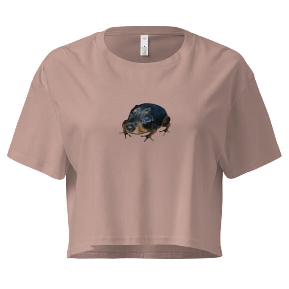 Frog-Dog Y2K Baby Tee | Amphibian Confusion Retro Cropped Top | WTF Animalcore Meme Tee - Image 4