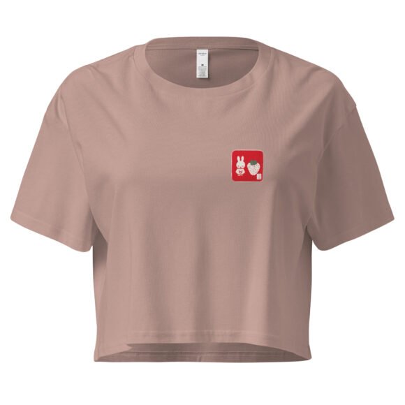 Little Bunny Strawberry Y2K Baby Tee | Sweet Rodentcore Retro Cropped Top | Soft Bunny Bimbo Meme Tee - Image 4