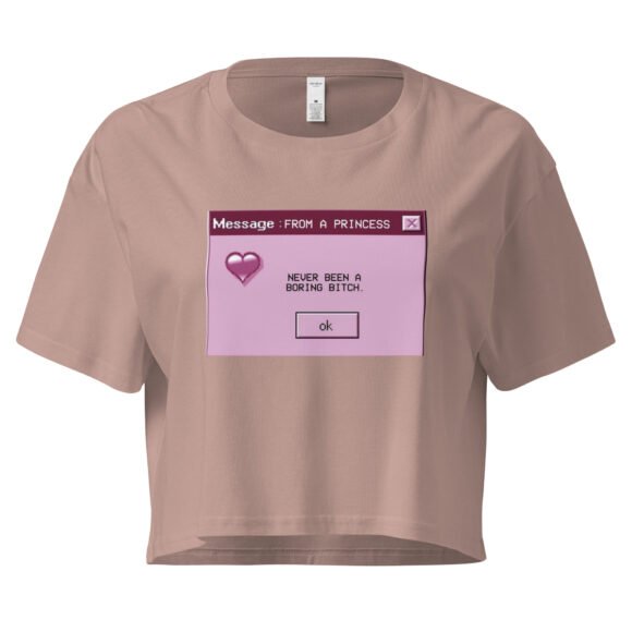Never Been a Boring Bitch Message Box Y2K Baby Tee | Baddie Alert Retro Cropped Top | Alt-Girl Notification Meme Tee - Image 4
