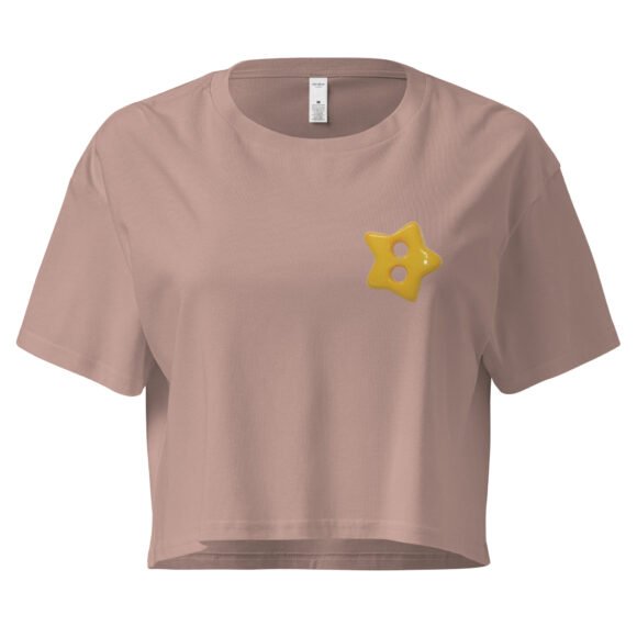 Star Button Y2K Baby Tee | Celestial Dollcore Retro Cropped Top | Dreamy Baddie Meme Tee - Image 3