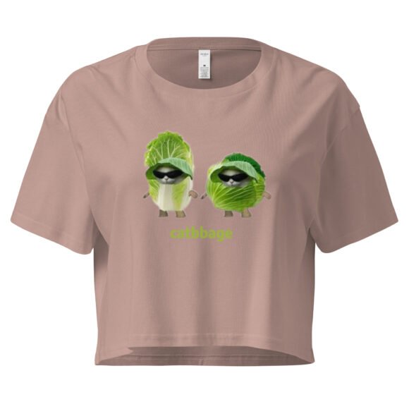 Catbbage Y2K Baby Tee | Kitty Lettucecore Retro Cropped Top | Surreal Feral Meme Tee - Image 4