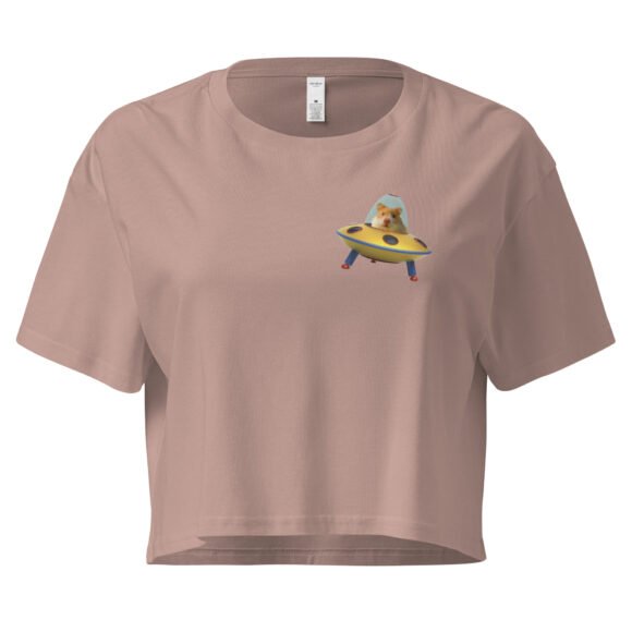 Adios Hamster on Heart Y2K Baby Tee | Rodent Farewell Retro Cropped Top | Sad Girl Petcore Meme Tee - Image 4