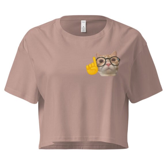 Knowin Cat Y2K Baby Tee | Smart Kittycore Retro Cropped Top | Intuitive Cat Meme Tee - Image 4