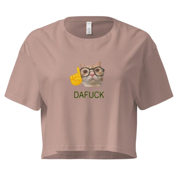 Dafuck Cat Y2K Baby Tee | Unbothered Kitten Retro Cropped Top | Confused Feline Vibes Meme Tee - Image 4