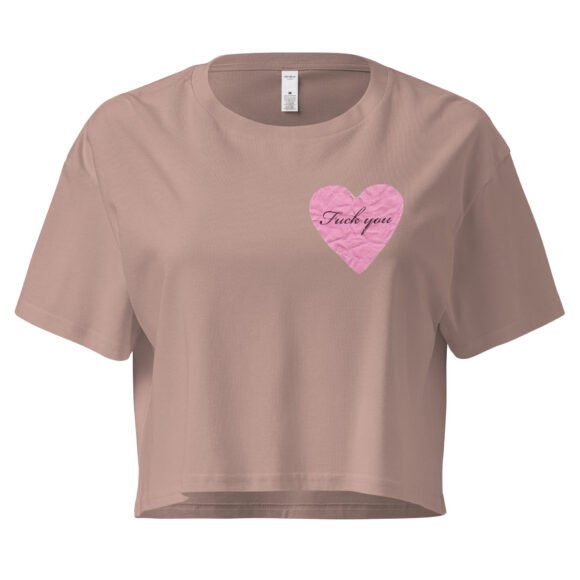 Fuck You Heart Y2K Baby Tee | Anti-Love Letter Retro Cropped Top | Brokenhearted Memecore Tee - Image 4