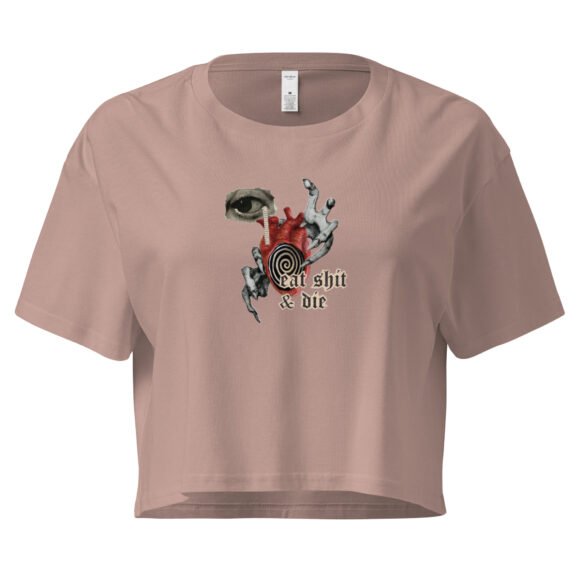 Eat Shit and Die Weirdcore Y2K Baby Tee | Surreal Rage Retro Cropped Top | Internetcore Kill Baddie Tee - Image 4