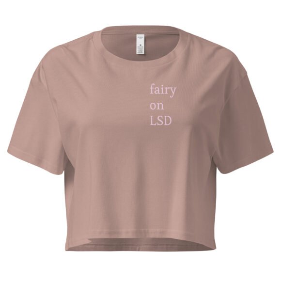 Fairy on LSD Y2K Baby Tee | Psychedelic Sprite Retro Cropped Top | Ethereal Drugcore Meme Tee - Image 3