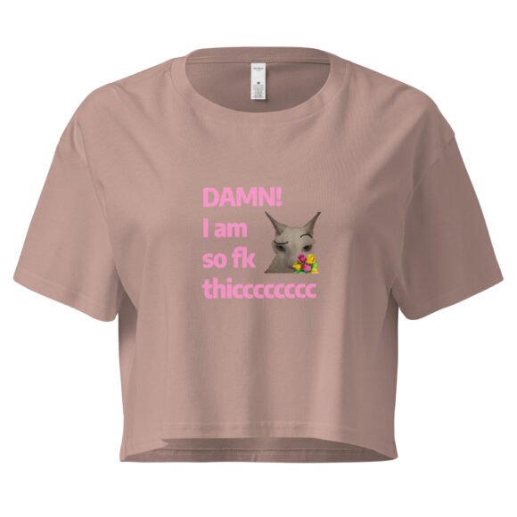 Damn Im So Fk Thicc Y2K Baby Tee | Dump Truck Baddie Retro Cropped Top | Full Body Meme Moment Tee - Image 3