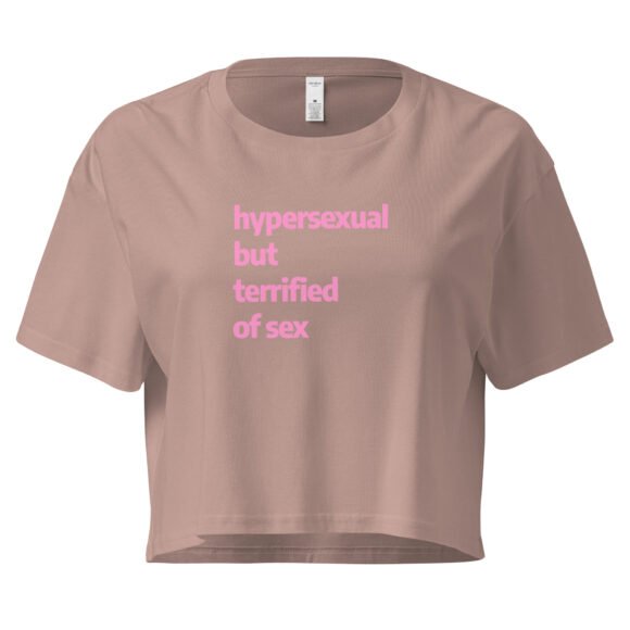 Hypersexual But Terrified of Sex Y2K Baby Tee | Paradox Slut Retro Cropped Top | Nervous Horny Energy Tee - Image 3