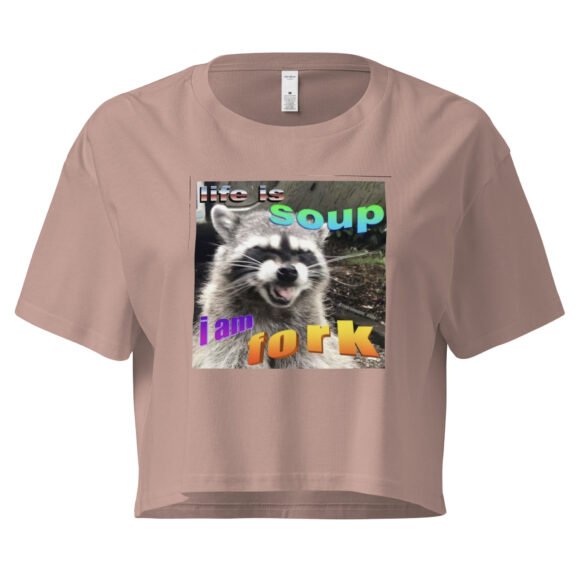 Life is Soup and I Am Fork Y2K Baby Tee | Soup Life Crisis Alt-Girl Crop Top | Fork Energy Tumblr Meme Tee - Image 4