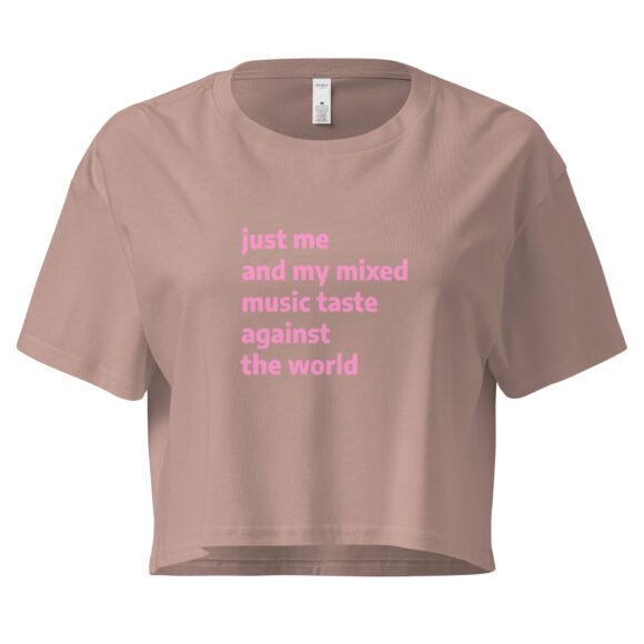 Just Me and My Music Taste Against the World Y2K Baby Tee | Music Taste vs The World Retro Cropped Top | Anti-Social Baddie Y2K Meme Tee - Image 3
