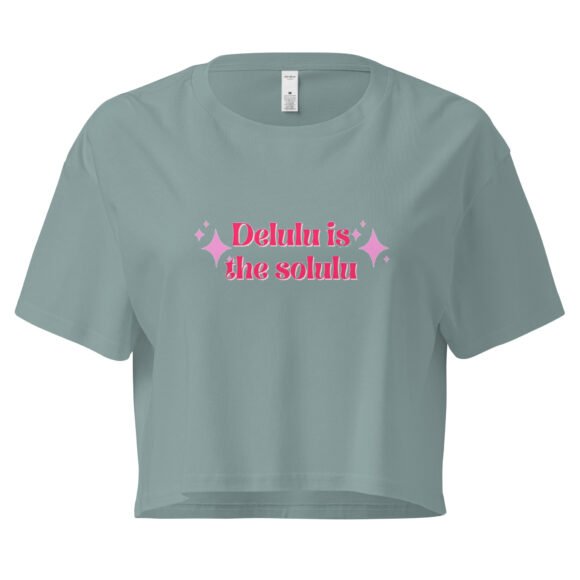 “Delulu is the Solulu” Y2K Baby Tee | Soft Stretch Delulu Crop Top | Y2K and Retro Vibes - Image 4