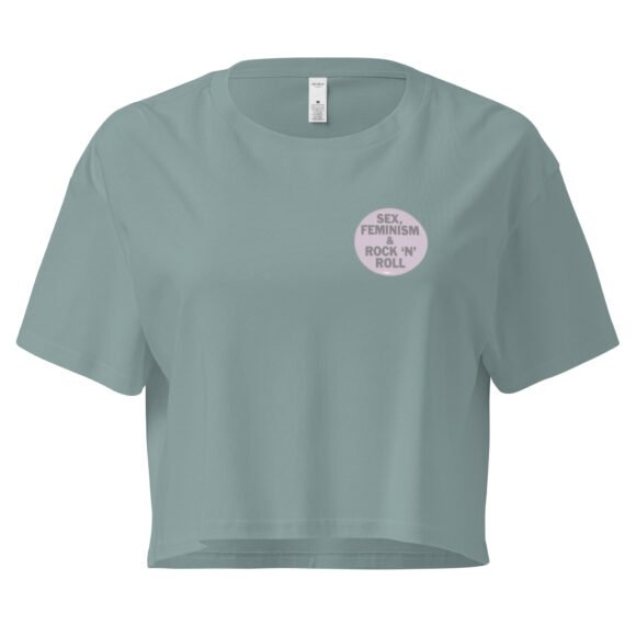 Sex Feminism and Rock N Roll Y2K Baby Tee | Riot Grrrl Energy Retro Cropped Top | Feminist Slutcore Meme Tee - Image 2