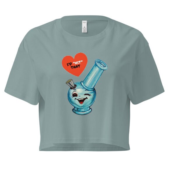 Id Hit That Bong Y2K Baby Tee | Weed Girl Energy Retro Cropped Top | Cannabis Bimbo Meme Tee - Image 2