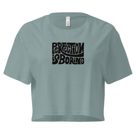 Perfection Is Boring Y2K Baby Tee | Flawed Hot Girl Retro Cropped Top | Tumblr Baddie Meme Tee - Image 2