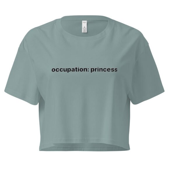 Occupation Princess Y2K Baby Tee | Royal Bimbo Energy Retro Cropped Top | Girlboss Fantasy Meme Tee - Image 2