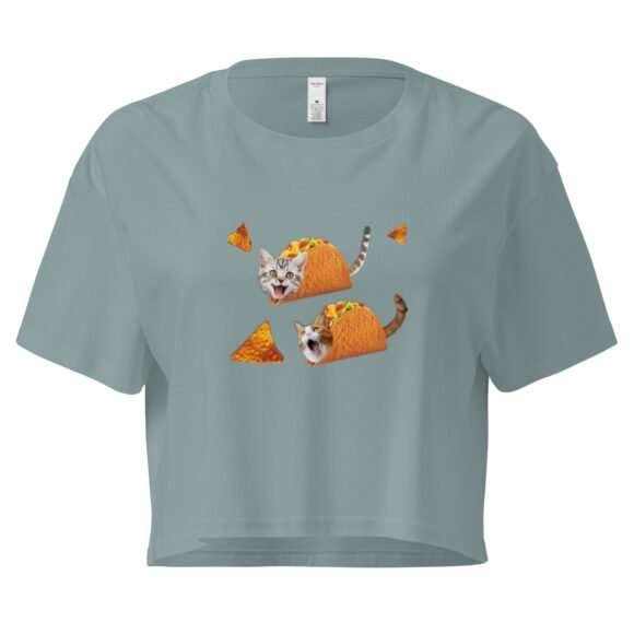 Catacos Y2K Baby Tee | Taco Tuesday Kitty Retro Cropped Top | Fast Food Animalcore Meme Tee - Image 3