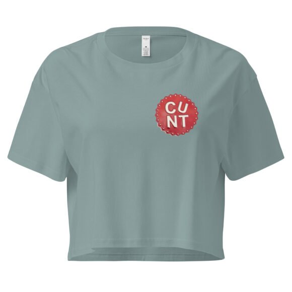 Cunt Badge Y2K Baby Tee | Slut Credentials Retro Cropped Top | Certified Bimbo Meme Tee - Image 3