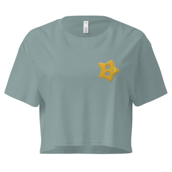 Star Button Y2K Baby Tee | Celestial Dollcore Retro Cropped Top | Dreamy Baddie Meme Tee - Image 2